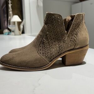 Corkys Taupe Perforated Ankle Booties